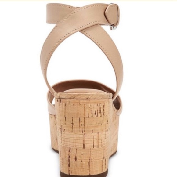 Coach Becka taupe ankle wrap kork wedge sandals | size 9.5 - Picture 2 of 13